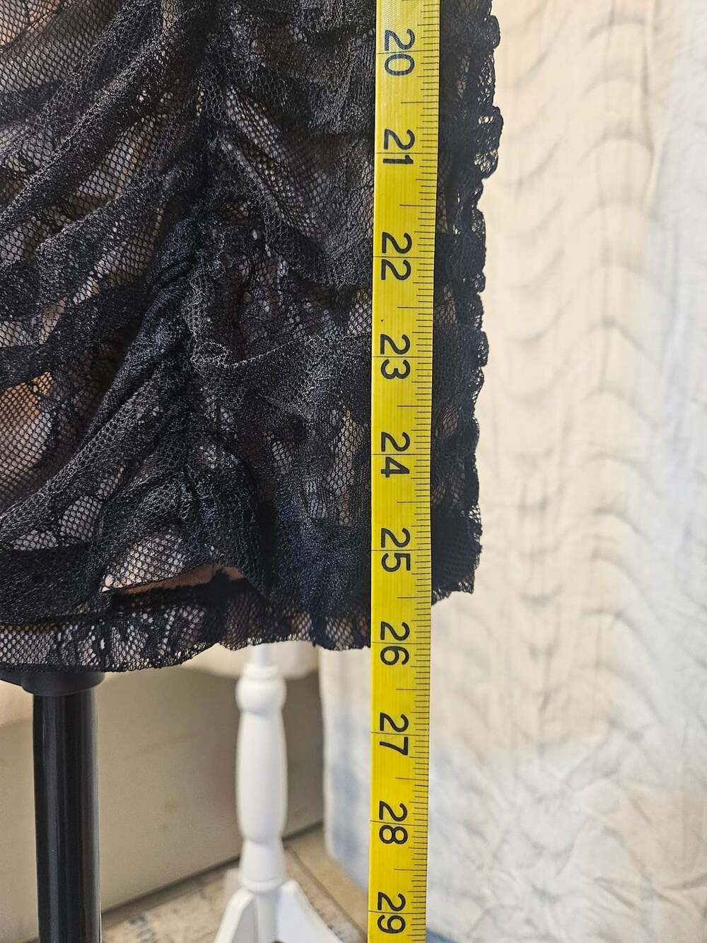 Monteau Los Angeles Black Lace Ruched Two-Piece Set Dress - Picture 9 of 9